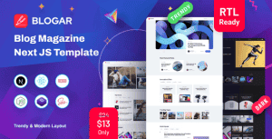 Blogar React Nextjs Blog & React Template
