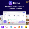 Davur – Restaurant Admin Dashboard + 2 Frontend Template