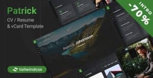 Patrick – Tailwind CSS Personal Portfolio Template