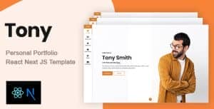 Tony – React NextJs Personal Portfolio Template