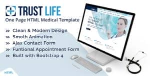 Trustlife – Medical and Health Landing Page HTML Template with RTL
