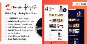 Tunein Online Music Store and Radio Station HTML Template