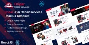 Cripar – Car Repair Services ReactJs Template