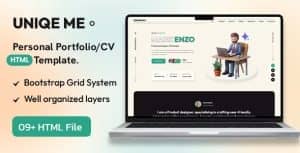 Uniqeme – Personal Portfolio HTML Template