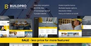 Construction and Building Website Template – BuildPro