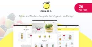 Cinagro – Organic Food Shop PSD Template