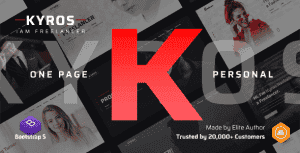 Kyros – Personal Portfolio CV Resume One Page Template