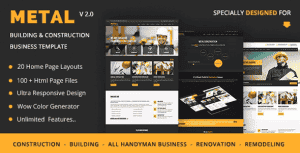 Metal – Mobile Friendly Building & Construction Business HTML Template