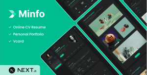 Minfo – Tailwind Personal Resume NextJS Template