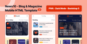 News10 – Blog & Magazine Mobile HTML Template