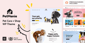 PetMania – Pet Care Shop Ecommerce WordPress Theme