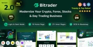 Bitrader – Crypto, Stock and Forex Trading Business HTML Template