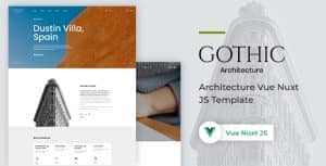 Vue JS Nuxt JS Architecture Website Template – Gothic