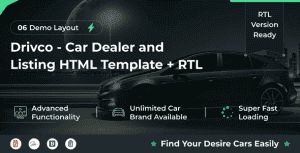 Drivco – Car Dealer and Listing HTML Template + RTL