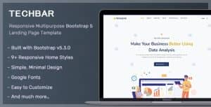 Techbar – Responsive Landing Page Template
