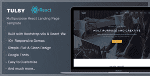 Tulsy – Multipurpose React Landing Page Template