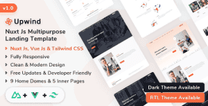 Upwind – Nuxt Js Landing Page Template