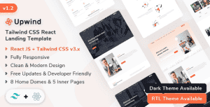 Upwind – React Js Landing Page Template