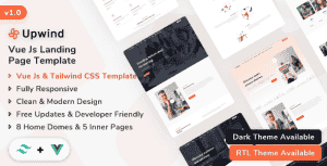 Upwind – Vue Js Landing Template (Tailwind CSS + Vue Js)