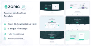 Zoric – React Responsive Landing Page Template