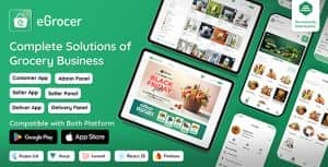 eGrocer – Online Multi Vendor Grocery Store, eCommerce Flutter Full App | Admin Panel | Web Version