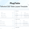 PlugTable – Tailwind CSS 3 Table Layout