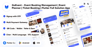 GoEvent – Event Booking Management | Event Planner | Ticket Booking | Flutter Full Solution App