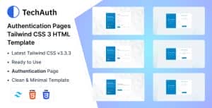 TechAuth – Auth Pages Tailwind CSS 3 HTML Template