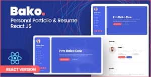 Bako – Personal Portfolio & Resume React Template