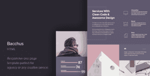 Bacchus – One Page HTML Template