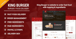 King Burger – Restaurant Food Ordering website with Ingredients In Laravel