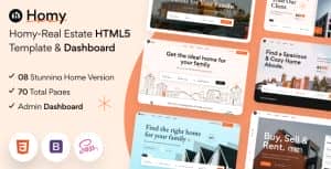 Homy – Real Estate HTML5 Template & Dashboard