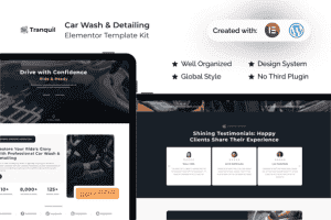 Tranquil – Car Wash & Detailing Elementor Pro Template Kit