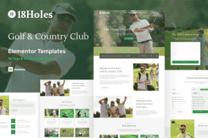 18Holes – Golf & Country Club Website Elementor Template Kit