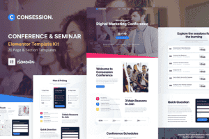 Consession – Conference & Seminar Elementor Template Kit
