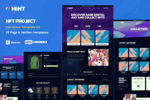 Mint – NFT Projects & Portfolio WooCommerce Elementor Template Kit