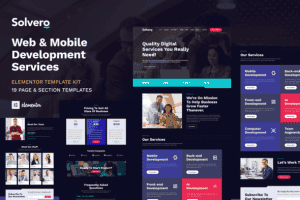Solvero – Web & Mobile Development Service Elementor Template Kit