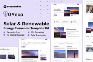 GYeco – Solar & Renewable Energy Elementor Template Kit