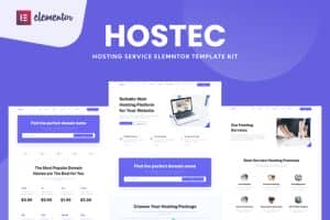 Hostec – Hosting Service Elementor Template Kit