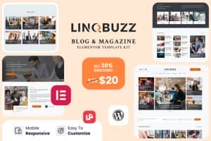 Linqbuzz – Blog & Magazine Elementor Pro Template Kit