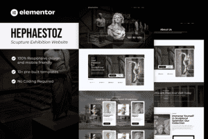 Hephaestoz – Sculpture Exhibition Website Elementor Template Kit