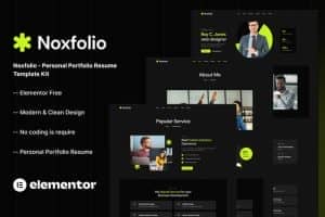 Noxfolio – Personal Portfolio Resume Elementor Template Kit