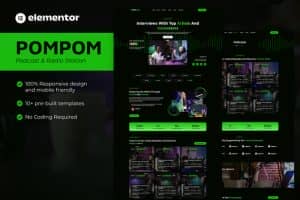 Pompom – Podcast & Radio Station Elementor Template Kit