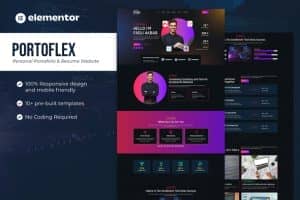 Portoflex – Personal Portfolio & Resume Elementor Template Kit