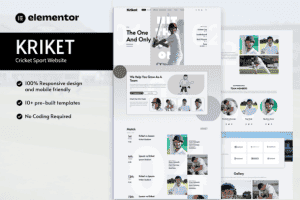 Kriket – Cricket Sport Elementor Template Kit