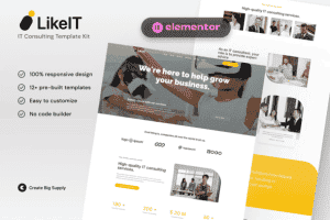 LikeIT – IT Consulting Agency Elementor Pro Template Kit