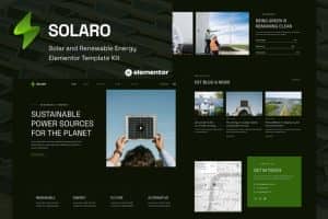 Solaro – Solar & Renewable Energy Elementor Template Kit