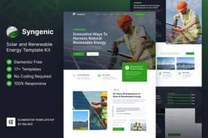 Syngenic – Solar & Renewable Energy Elementor Template Kit