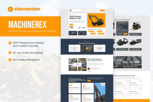Machinerex – Machinery & Equipment Rentals Template Kit