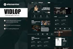 Vidlop – Videography & Rental Equipment Studio Elementor Template Kit